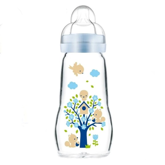 Mam Feel Good Κωδ 375S Premium Glass Bottle 2m+, 260ml - Γαλάζιο