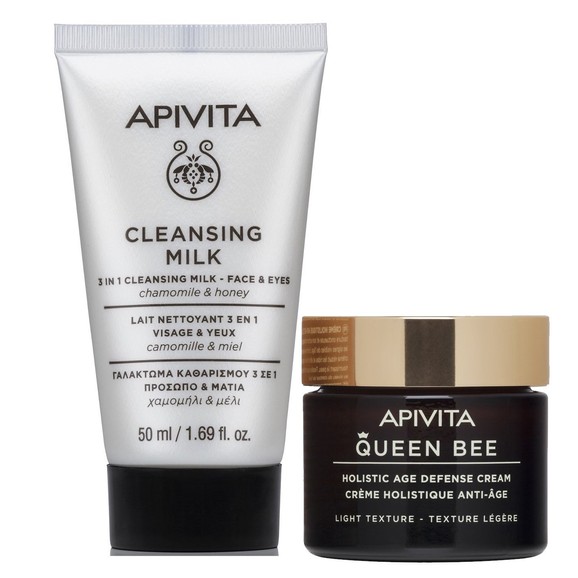 Δώρο Apivita Cleansing Milk 3 in 1 Face & Eyes Travel Size 50ml & Queen Bee Κρέμα Lifting Legere 15ml Δώρο Apivita Cleansing Milk 3 in 1 Face & Eyes Travel Size 50ml & Queen Bee Κρέμα Lifting Legere 15ml