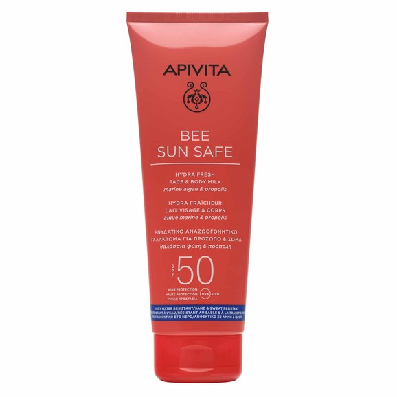 Apivita Bee Sun Safe Hydra Fresh Face & Body Milk With Marine Algae & Propolis Spf50, 200ml Apivita Bee Sun Safe Hydra Fresh Face & Body Milk With Marine Algae & Propolis Spf50, 200ml
