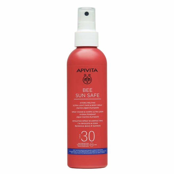 Apivita Bee Sun Safe Hydra Melting Ultra-Light Face & Body Spray With Marine Algae & Propolis Spf30, 200ml Apivita Bee Sun Safe Hydra Melting Ultra-Light Face & Body Spray With Marine Algae & Propolis Spf30, 200ml