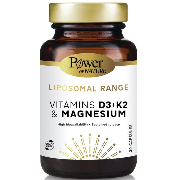 Power of Nature Liposomal Range Vitamins D3 + K2 & Magnesium 30caps