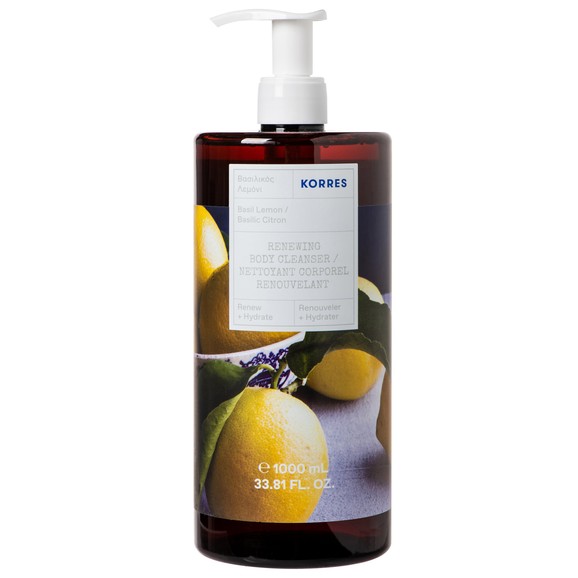 Korres Renewing Body Cleanser Basil & Lemon Shower Gel 1000ml