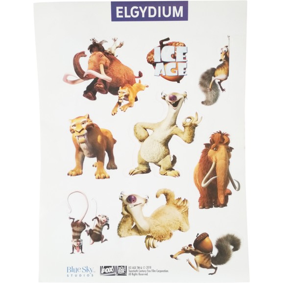 Δώρο Elgydium Ice Age Sticker Αυτοκόλλητα για τους Μικρούς μας Φίλους 1 Καρτέλα