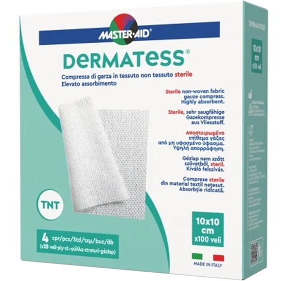 Master Aid Dermatess Gauze 4 Τεμάχια - 10x10cm
