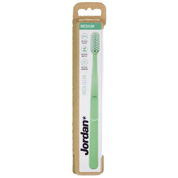 Jordan Green Clean Medium Toothbrush 1 Τεμάχιο - Πράσινο