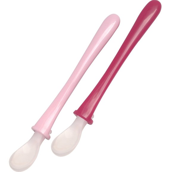 Mam Primamma Silicone Spoon 6m+ Ροζ - Κόκκινο 2 Τεμάχια, Κωδ 821G