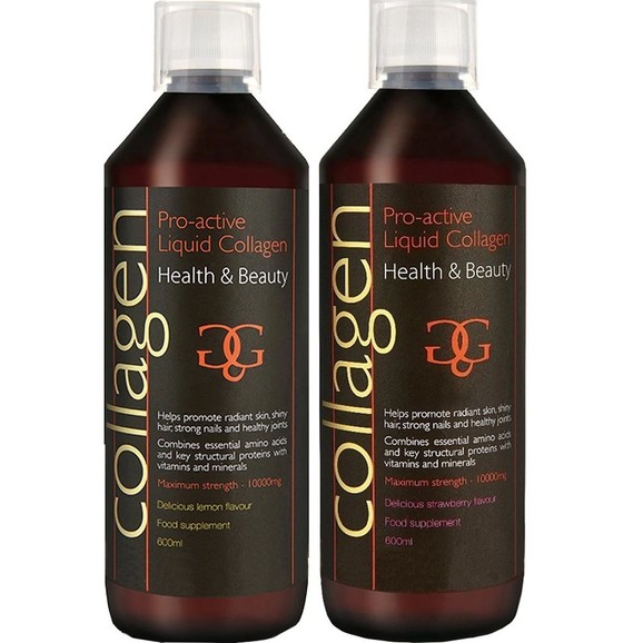 Σετ Collagen ProActive Πόσιμο Κολλαγόνο 1200ml (2x600ml) - 1 Λεμόνι + 1 Φράουλα