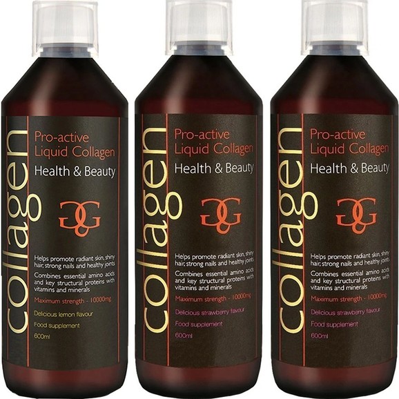 Σετ Collagen ProActive Πόσιμο Κολλαγόνο 1800ml (3x600ml) - 1 Λεμόνι + 2 Φράουλα