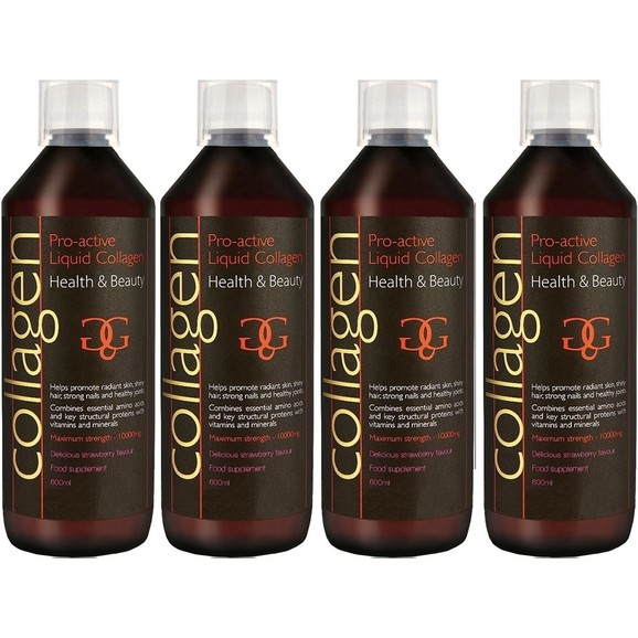 Σετ Collagen ProActive Πόσιμο Κολλαγόνο 2400ml (4x600ml) - 4 Φράουλα