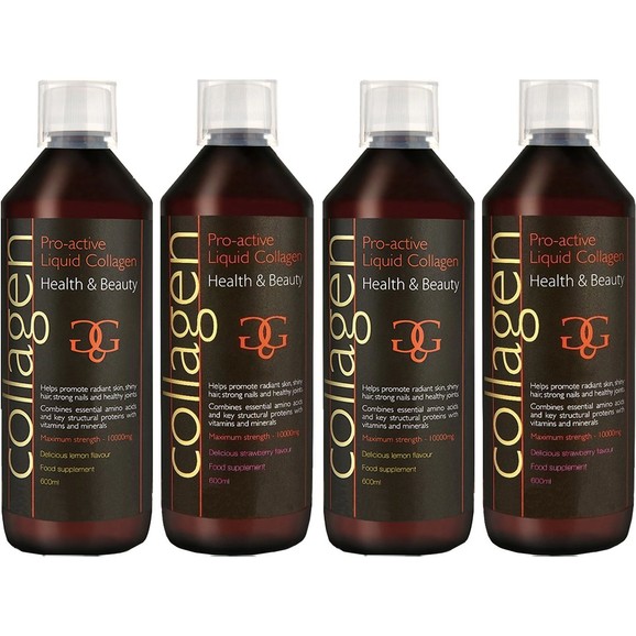 Σετ Collagen ProActive Πόσιμο Κολλαγόνο 2400ml (4x600ml) - 2 Λεμόνι + 2 Φράουλα