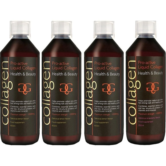 Σετ Collagen ProActive Πόσιμο Κολλαγόνο 2400ml (4x600ml) - 3 Λεμόνι + 1 Φράουλα
