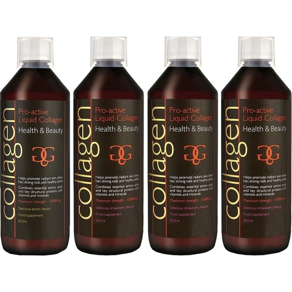 Σετ Collagen ProActive Πόσιμο Κολλαγόνο 2400ml (4x600ml) - 1 Λεμόνι + 3 Φράουλα