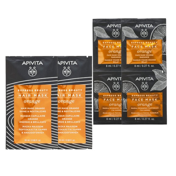 Δώρο Apivita Express Beauty Hair Mask Orange 2x20ml & Express Beauty Orange Μάσκα Προσώπου 4x8ml Δώρο Apivita Express Beauty Hair Mask Orange 2x20ml & Express Beauty Orange Μάσκα Προσώπου 4x8ml