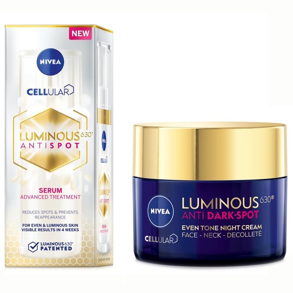 Σετ Nivea Cellular Luminous630 Antispot Serum Advanced Treatment 30ml & Antispot Night Repair Cream 50ml