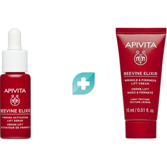 Σετ Δώρο Apivita Beevine Elixir Firming Activating Lift Serum 10ml & Wrinkle & Firmness Lift Cream Light Texture 15ml