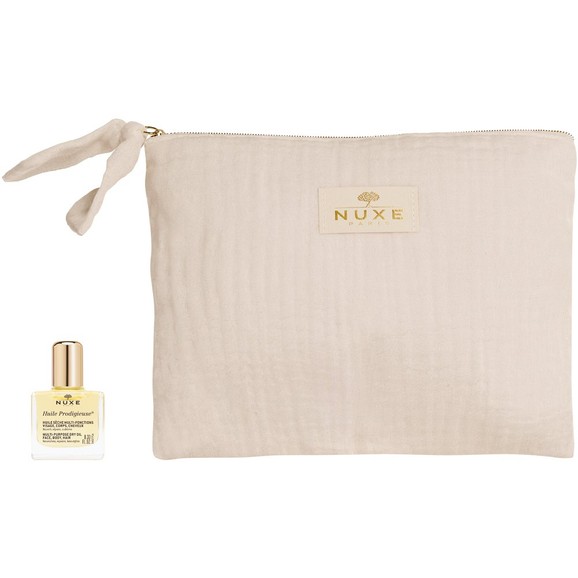 Σετ Δώρο Nuxe Huile Prodigieuse 10ml & Beige Pouch 1 Τεμάχιο