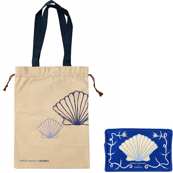 Σετ Δώρο Korres Naked Summers Tote Bag 1 Τεμάχιο & Blue Pouch 1 Τεμάχιο