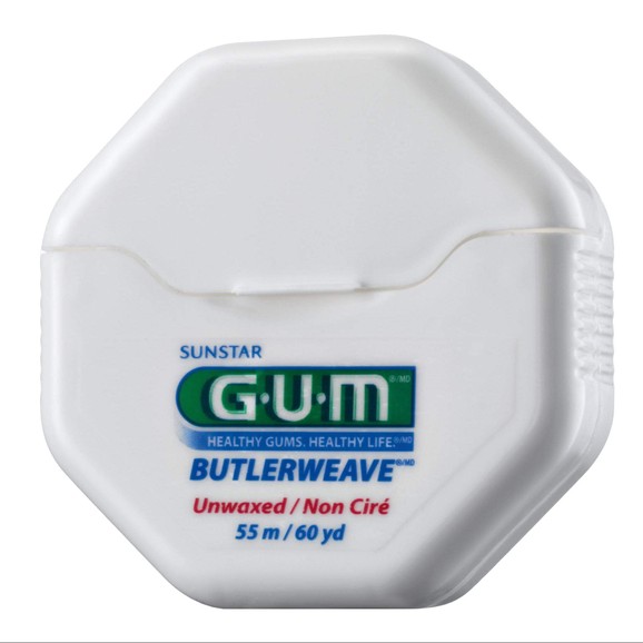 Gum Butlerweave Floss Unwaxed Οδοντικό Νήμα Χωρίς Κερί 55m(1055)