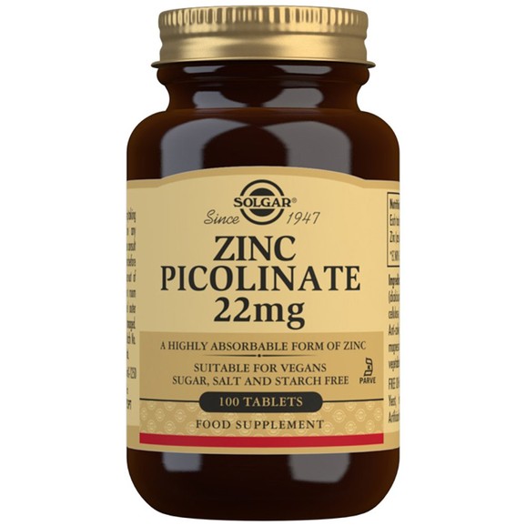 Solgar Zinc Picolinate 22mg 100 tabs Solgar Zinc Picolinate 22mg 100 tabs