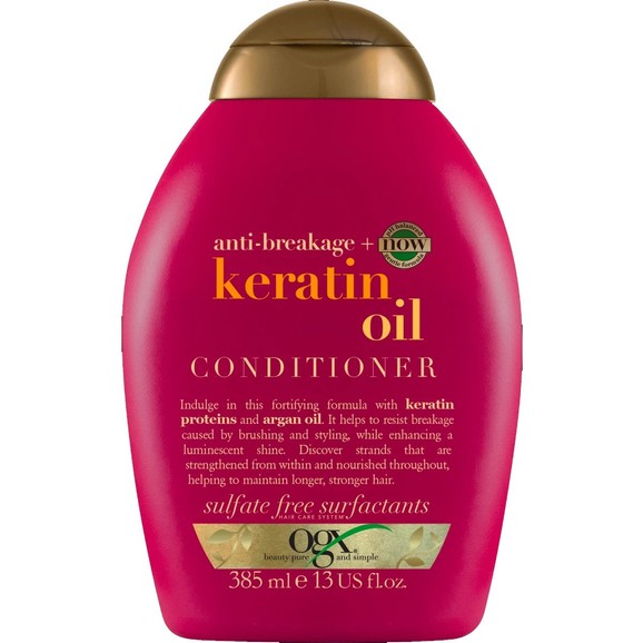 OGX Keratin Oil Conditioner Strength & Length Μαλακτική Κρέμα Ενδυνάμωσης των Μαλλιών με Κερατίνη & Έλαιο Argan 385ml