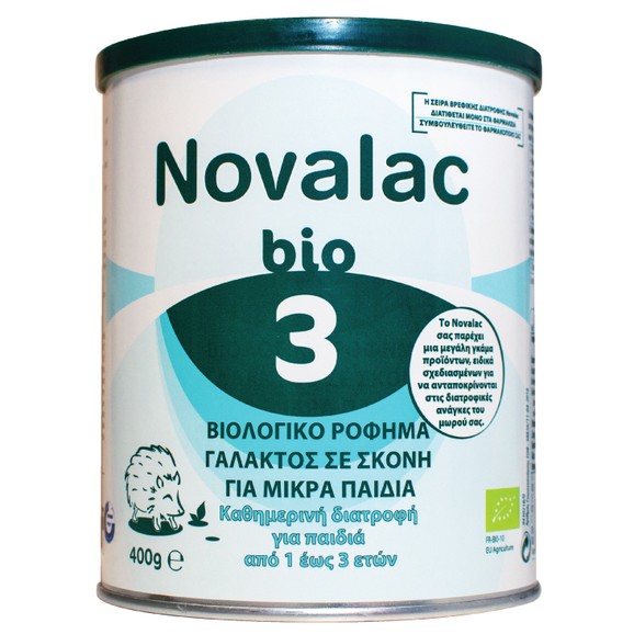 Novalac Bio 3 Βιολογικό Ρόφημα σε Σκόνη για Μικρά Παιδιά από 1 Έως 3 Ετών 400gr