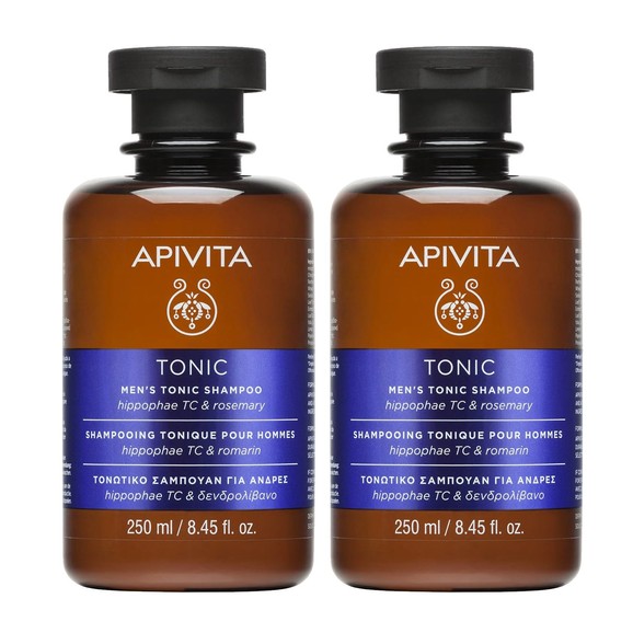 Apivita Πακέτο Προσφοράς Men\'s Tonic Shampoo with Hippophae & Rosemary Τονωτικό Σαμπουάν Κατά της Τριχόπτωσης για Άνδρες 2x250ml