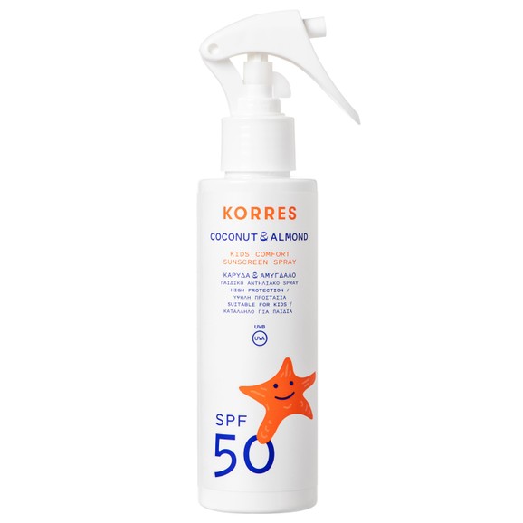 Korres Coconut & Almond Kids Sunscreen Spray Spf50 Παιδικό Αντηλιακό Γαλάκτωμα Σχεδιασμένο για την Ευαίσθητη Επιδερμίδα 150ml