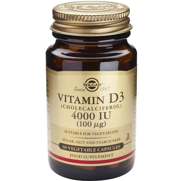 Δώρο Solgar Vitamin D3 4000iu 100μg Συμβάλλει στην Απορρόφηση του Ασβεστίου και του Φωσφόρου 60caps