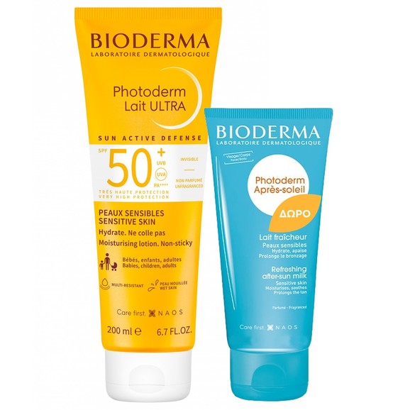 Bioderma Πακέτο Προσφοράς Photoderm Lait Ultra Spf50+, 200ml & Δώρο Apres-Soleil Refreshing After Sun Milk 100ml Bioderma Πακέτο Προσφοράς Photoderm Lait Ultra Spf50+, 200ml & Δώρο Apres-Soleil Refreshing After Sun Milk 100ml