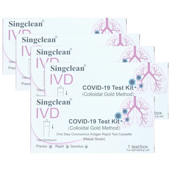 Singclean Πακέτο Προσφοράς IVD Covid-19 Rapid Self Test Kit 5 Τεμάχια