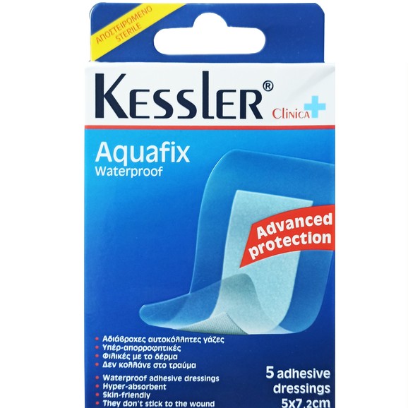Kessler Aquafix Waterproof Adhesive Dressings 5x7.2cm Διάφανο 5 Τεμάχια