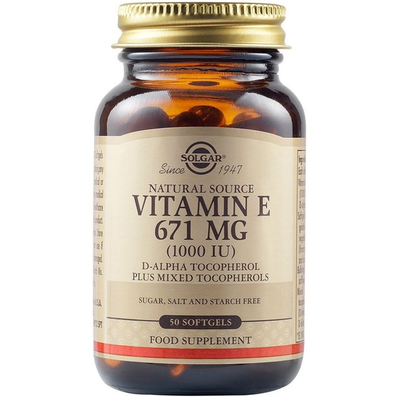 Solgar Natural Vitamin E 671mg 50 Softgels