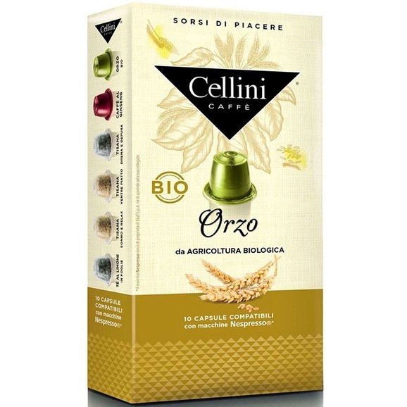 Cellini Caffe Orzo Βιολογικό Ρόφημα Κριθαριού Συμβατές με Συσκευή Nespresso 10caps