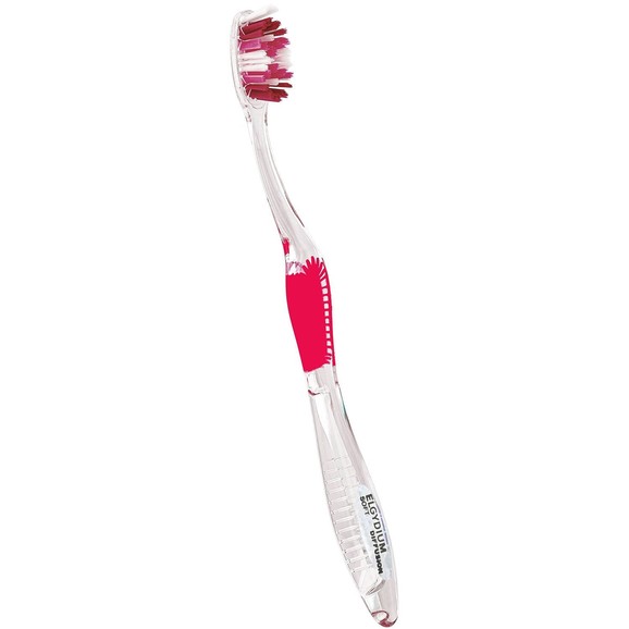 Elgydium Diffusion Soft Toothbrush Κόκκινο 1 Τεμάχιο