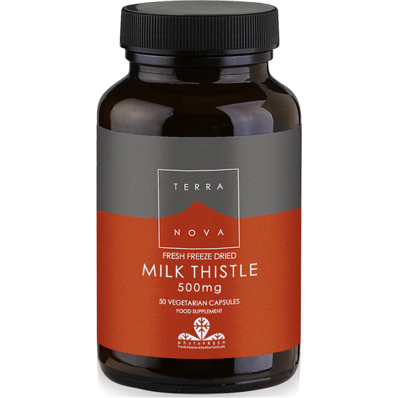 Terranova Milk Thistle 500mg Γαϊδουράγκαθο Φρέσκο για Αποτελεσματική Ηπατική Αποτοξινωτική Δράση 50caps