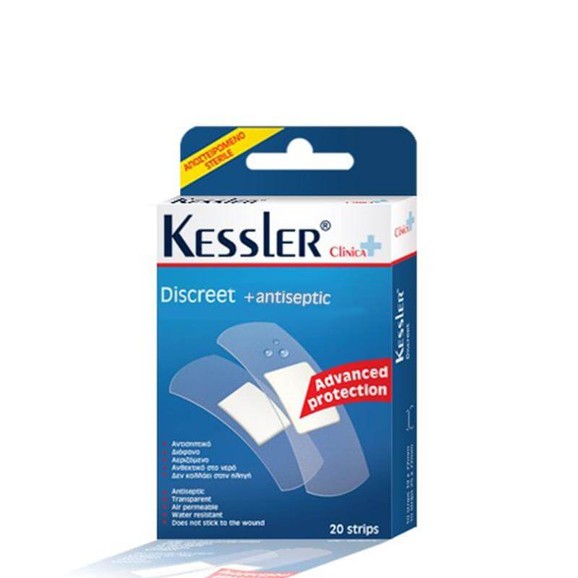 Kessler Discreet Antiseptic  Αυτοκόλλητα, Αδιάβροχα, Διάφανα Επιθέματα 20strips
