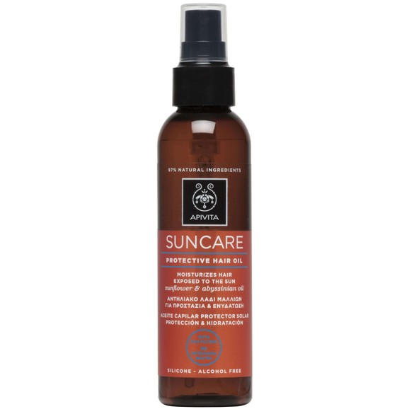 Apivita Suncare Protective Hair Oil With Sunflower & Abyssinian Oil 150ml Apivita Suncare Protective Hair Oil With Sunflower & Abyssinian Oil 150ml