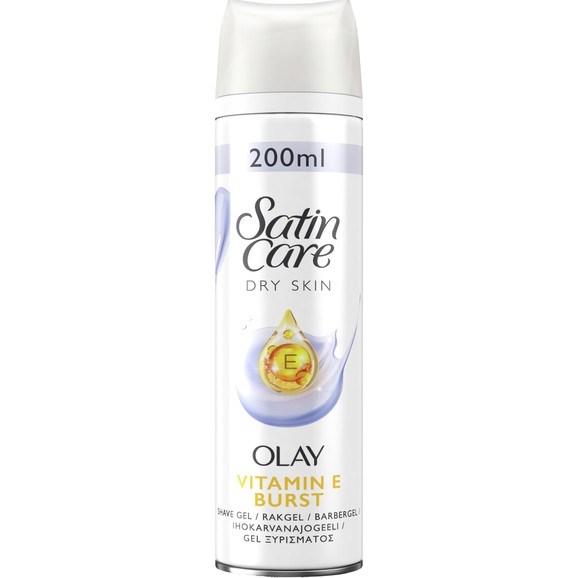 Gillette Satin Care Gel Ξυρίσματος Violet Swirl With a Touch of Olay για Άψογο Ξύρισμα 200ml