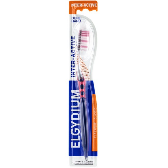 Elgydium Interactive Hard Toothbrush 1 Τεμάχιο - Ροζ