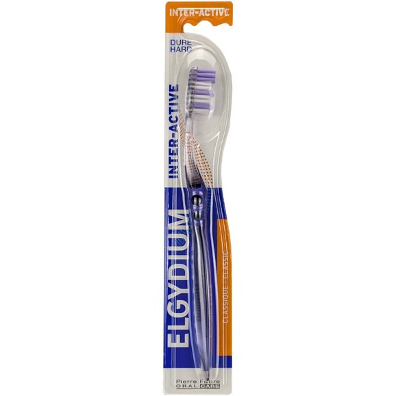 Elgydium Interactive Hard Toothbrush 1 Τεμάχιο - Μωβ