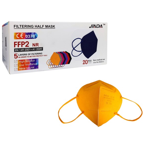 Jiada Non Medical 5ply Mask FFP2 NR Πορτοκαλί 20 Τεμάχια