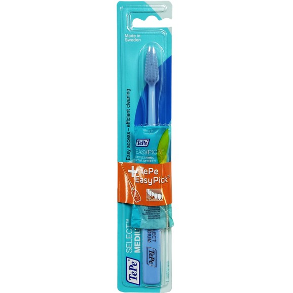 Tepe Promo Select Medium Light Blue Toothbrush 1 Τεμάχιο & Δώρο Easy Pick 2 Τεμάχια