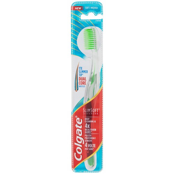 Colgate SlimSoft Advanced Toothbrush Soft 1 Τεμάχιο - Πράσινο