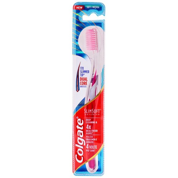 Colgate SlimSoft Advanced Toothbrush Soft 1 Τεμάχιο - Ροζ