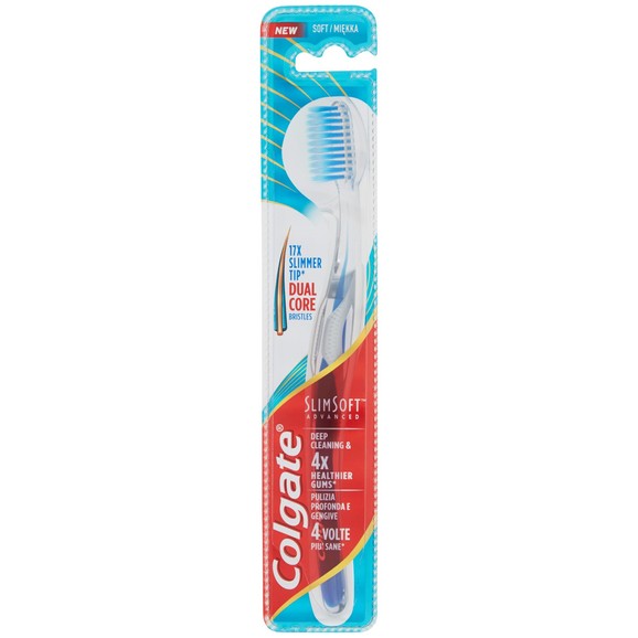 Colgate SlimSoft Advanced Toothbrush Soft 1 Τεμάχιο - Μπλε