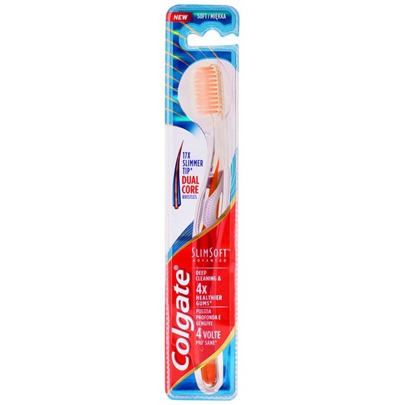Colgate SlimSoft Advanced Toothbrush Soft 1 Τεμάχιο - Πορτοκαλί