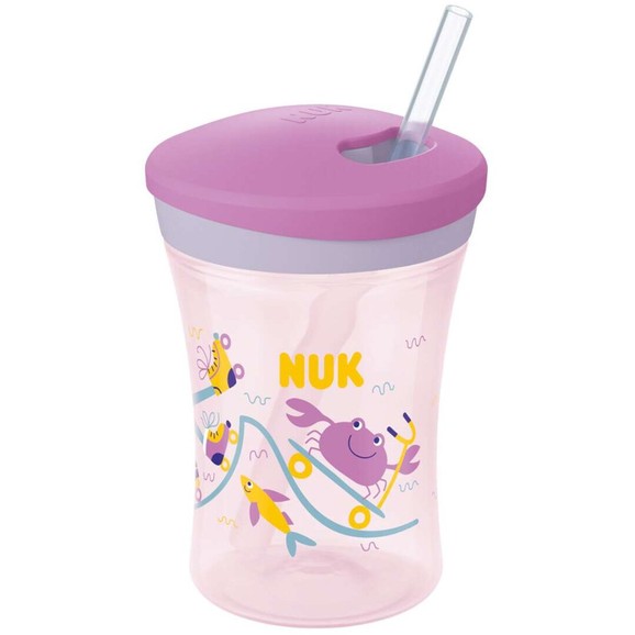 Nuk Action Cup 12m+, 230ml - Λιλά