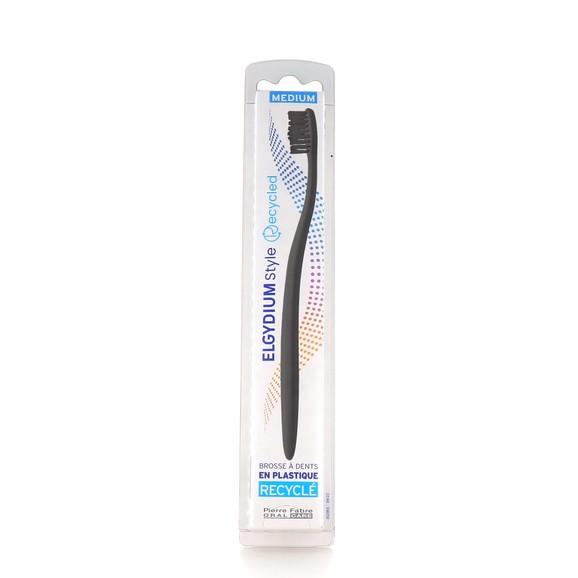 Elgydium Style Recycled Toothbrush Medium 1 Τεμάχιο - Μαύρο