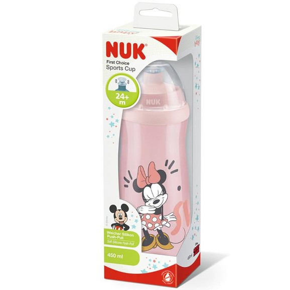 Nuk Disney Mickey Sports Cup Push-Pull BPA Free 24m+, 450ml - Ροζ Nuk Disney Mickey Sports Cup Push-Pull BPA Free 24m+, 450ml - Ροζ