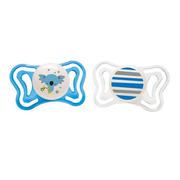 Chicco Silicone Soother Physio Forma Light 6-16m 2 Τεμάχια - Μπλε/ Διάφανο